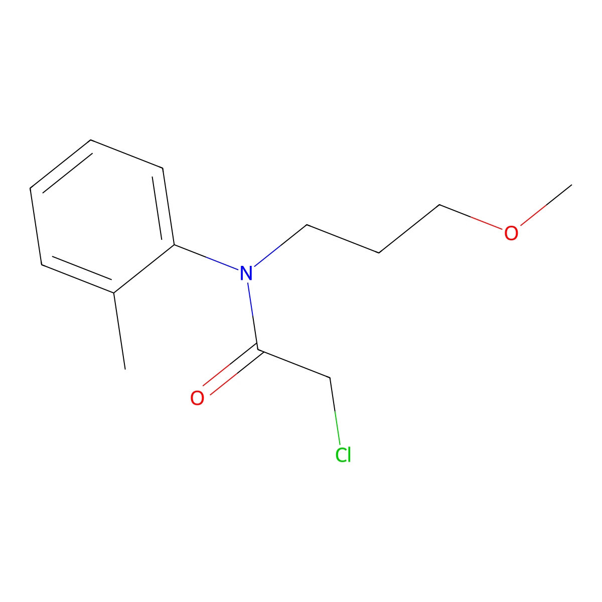 o-Acetotoluidide, 2-chloro-N-(3-methoxypropyl)- molecular structure, CAS 102411-03-0