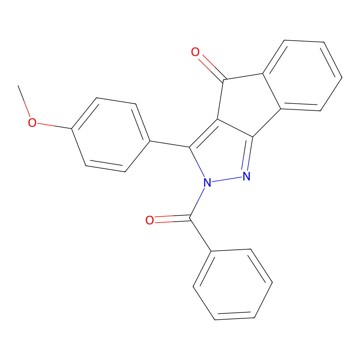 3-(4-Methoxyphenyl)-2-(phenylcarbonyl)indeno[3,2-C]pyrazol-4-one molecular structure, CAS 1024112-40-0