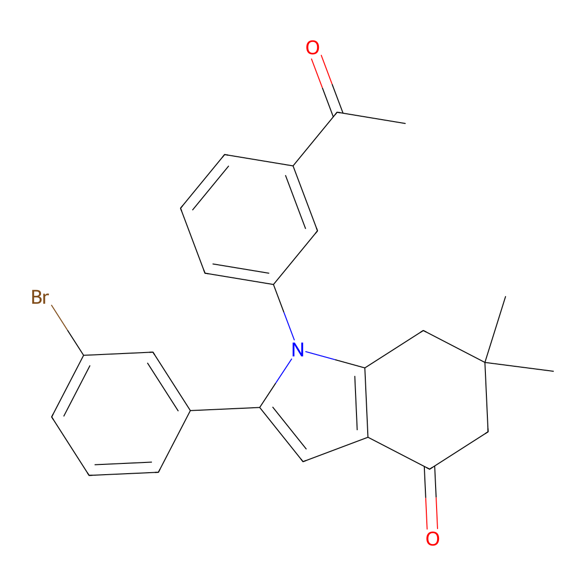 1-(3-Acetylphenyl)-2-(3-bromophenyl)-6,6-dimethyl-5,7-dihydroindol-4-one molecular structure, CAS 1024112-42-2