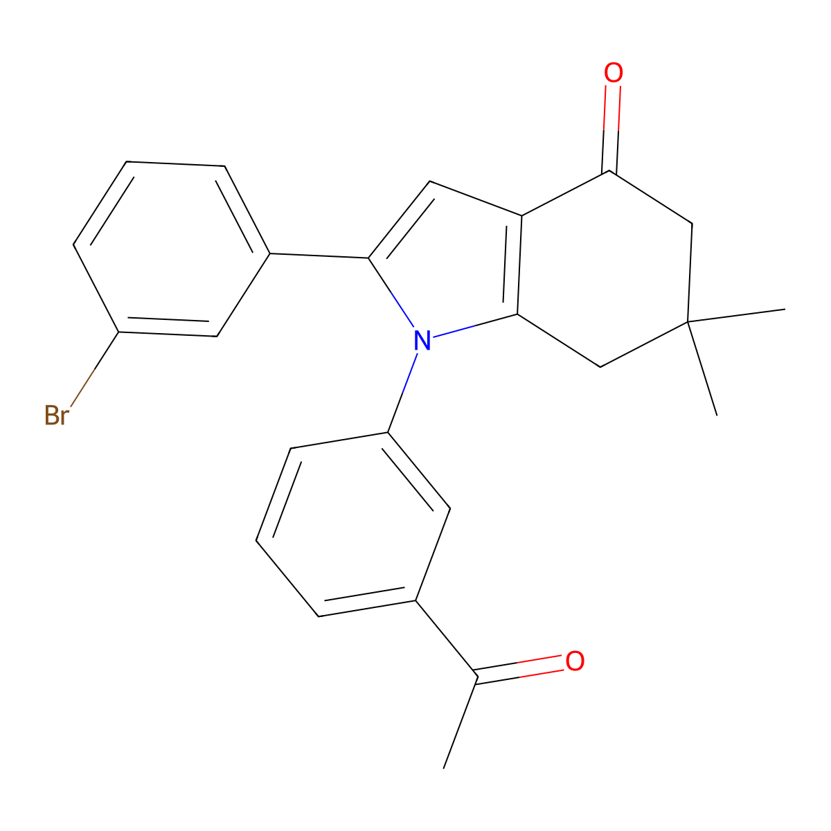 1-(3-Acetylphenyl)-2-(3-bromophenyl)-6,6-dimethyl-5,7-dihydroindol-4-one molecular structure, CAS 1024112-42-2