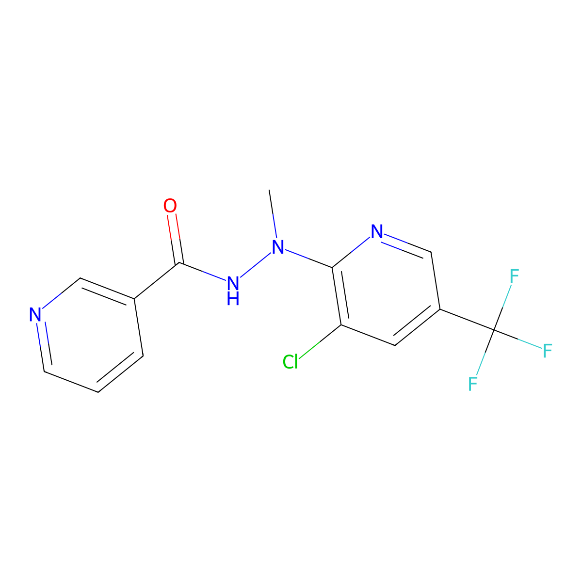 N'-[3-chloro-5-(trifluoromethyl)pyridin-2-yl]-N'-methylpyridine-3-carbohydrazide molecular structure, CAS 1024115-40-9