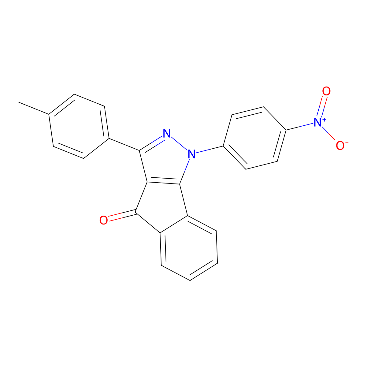 3-(4-Methylphenyl)-1-(4-nitrophenyl)indeno[2,3-D]pyrazol-4-one molecular structure, CAS 1024118-12-4