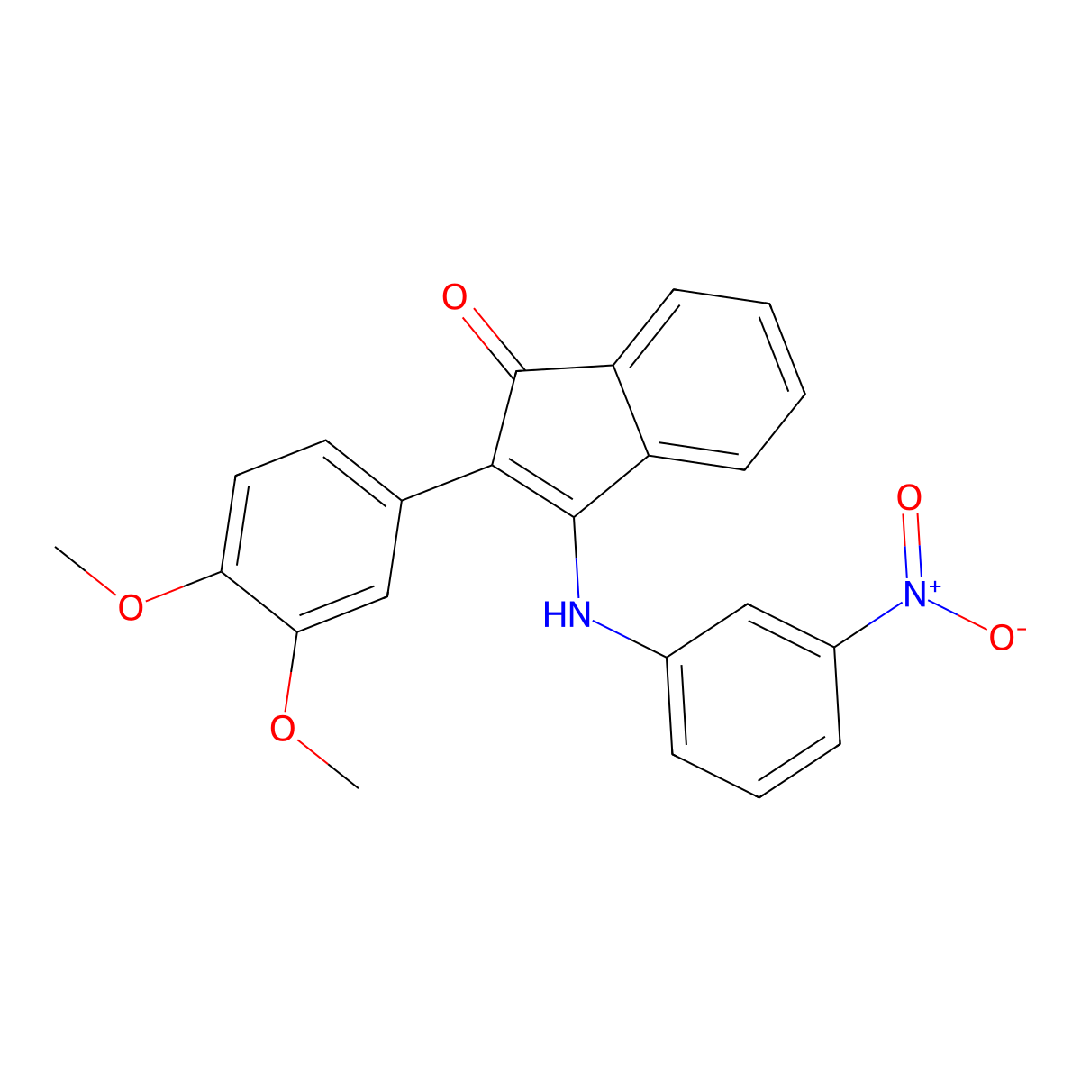 2-(3,4-Dimethoxyphenyl)-3-(3-nitroanilino)inden-1-one molecular structure, CAS 1024119-76-3