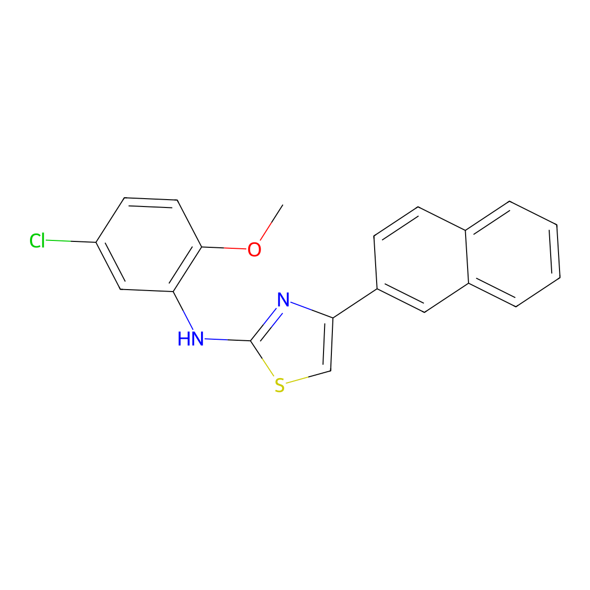N-(5-chloro-2-methoxyphenyl)-4-(2-naphthyl)-1,3-thiazol-2-amine molecular structure, CAS 1024120-44-2