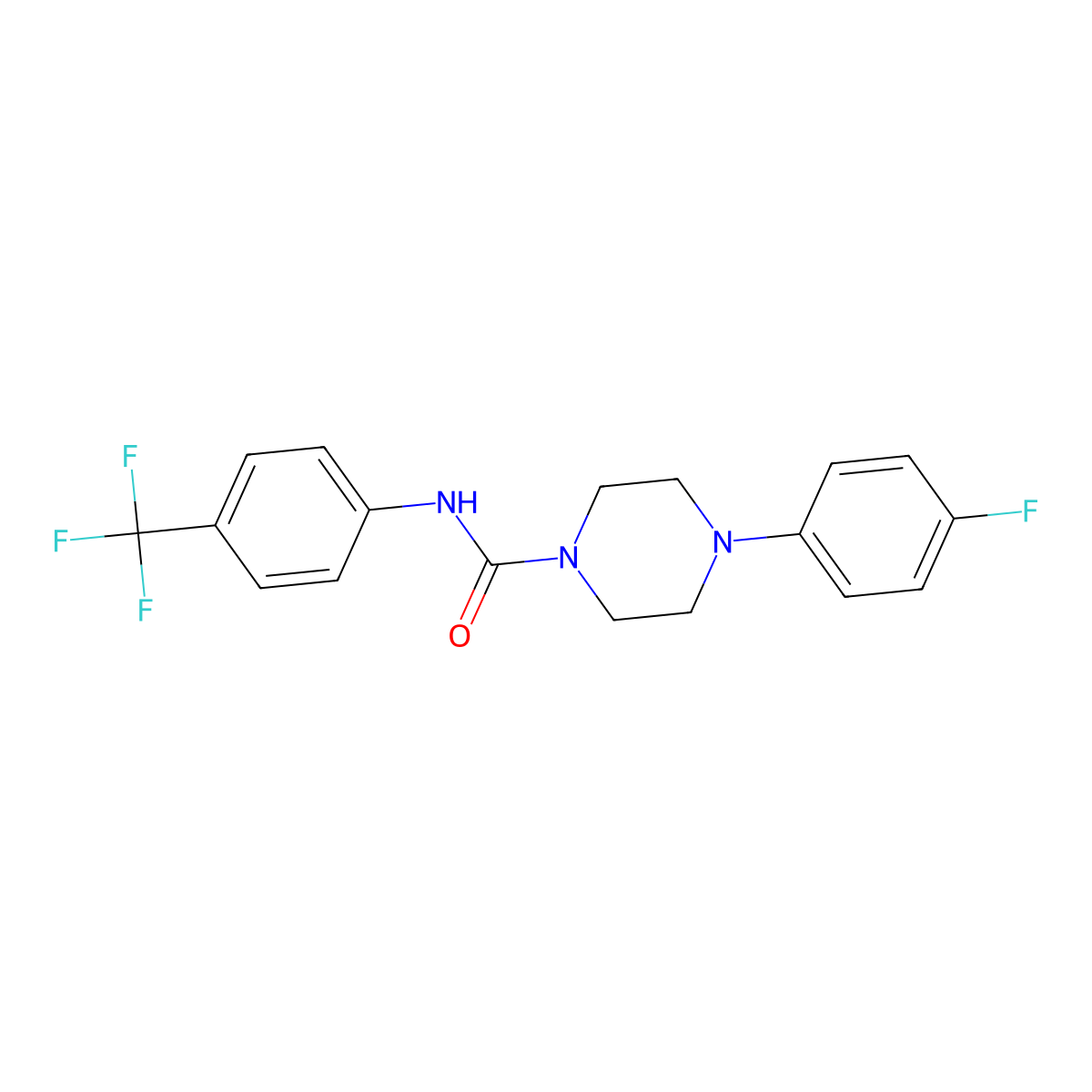 4-(4-fluorophenyl)-N-[4-(trifluoromethyl)phenyl]piperazine-1-carboxamide molecular structure, CAS 1024120-50-0