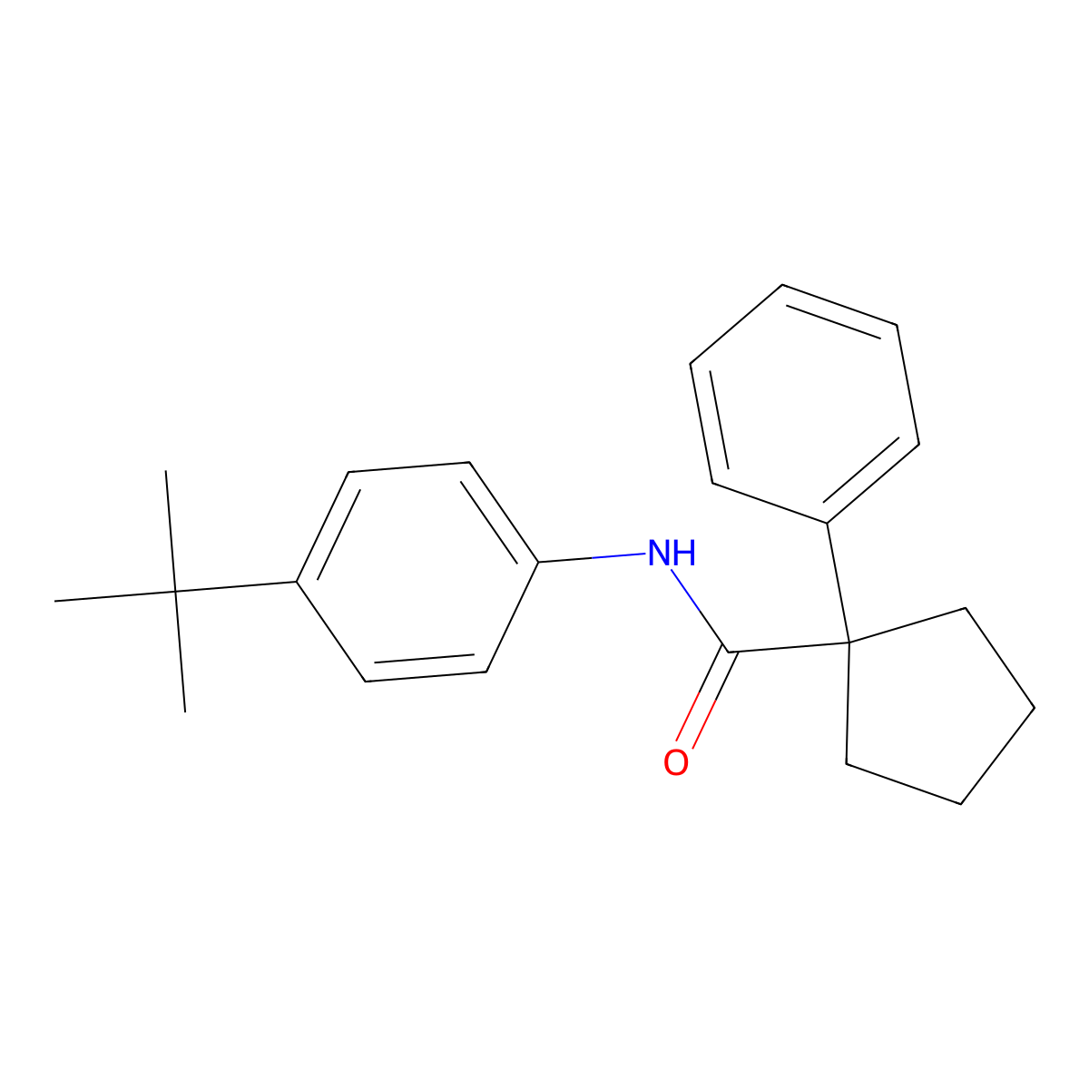 N-(4-tert-butylphenyl)-1-phenylcyclopentane-1-carboxamide molecular structure, CAS 1024124-77-3