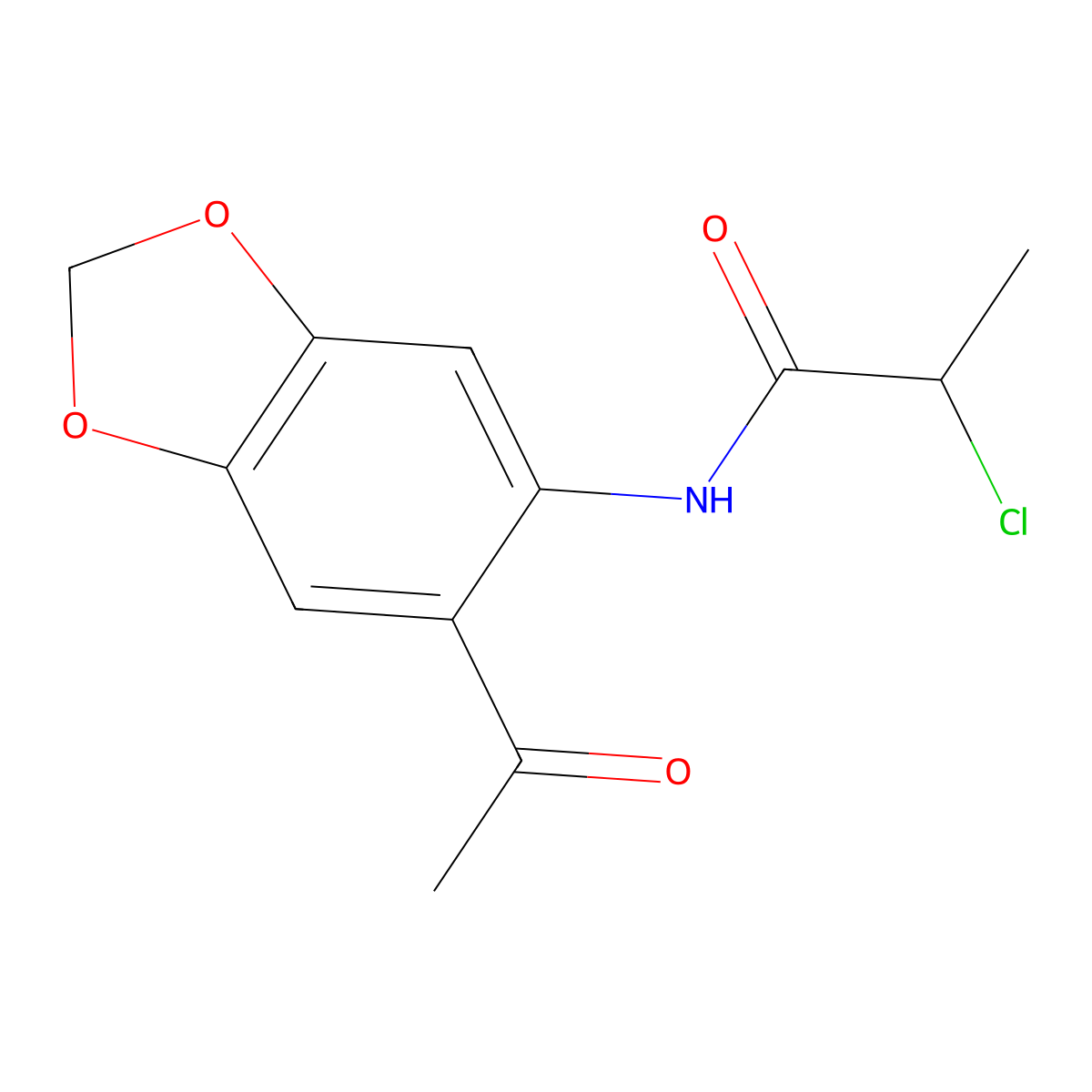 N-(6-acetyl-2H-1,3-benzodioxol-5-yl)-2-chloropropanamide molecular structure, CAS 1024126-61-1
