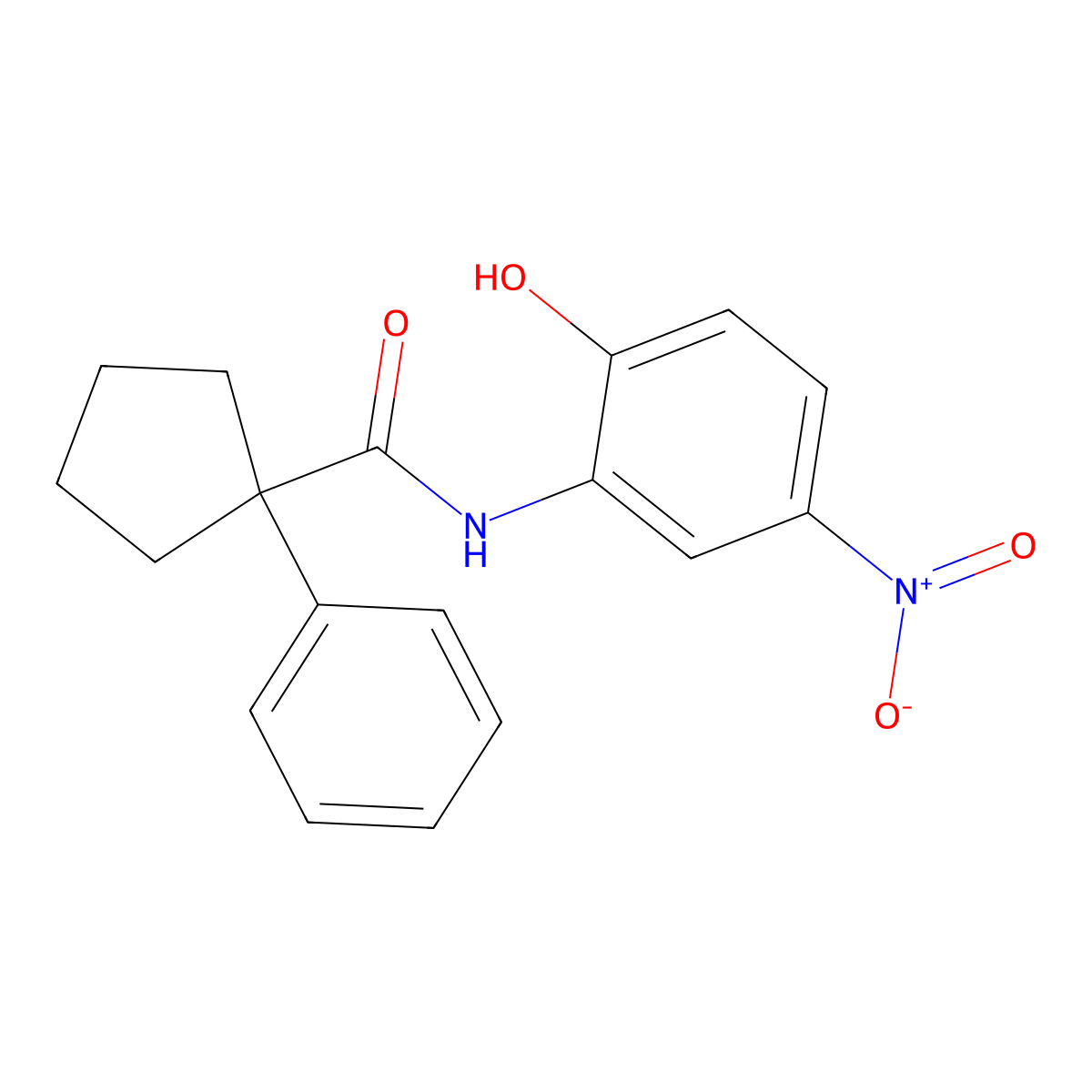 N-(2-Hydroxy-5-nitrophenyl)(phenylcyclopentyl)formamide molecular structure, CAS 1024127-44-3
