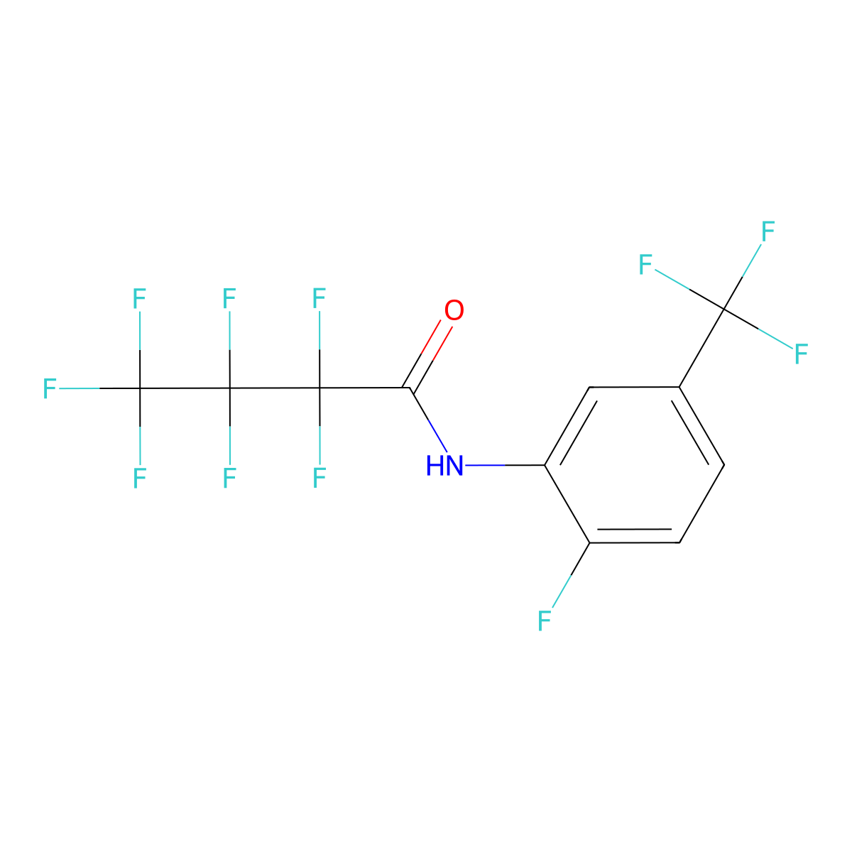 2,2,3,3,4,4,4-heptafluoro-N-[2-fluoro-5-(trifluoromethyl)phenyl]butanamide molecular structure, CAS 1024127-50-1