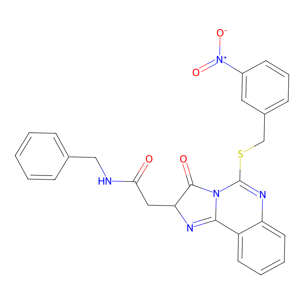 N-benzyl-2-[5-[(3-nitrophenyl)methylsulfanyl]-3-oxo-2H-imidazo[1,2-c]quinazolin-2-yl]acetamide molecular structure, CAS 1024131-29-0