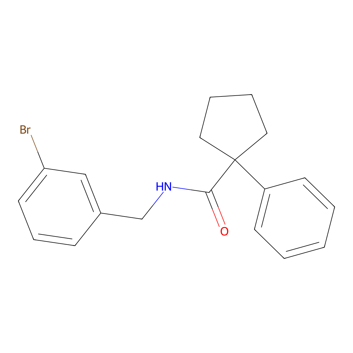 N-[(3-bromophenyl)methyl]-1-phenylcyclopentane-1-carboxamide molecular structure, CAS 1024135-49-6