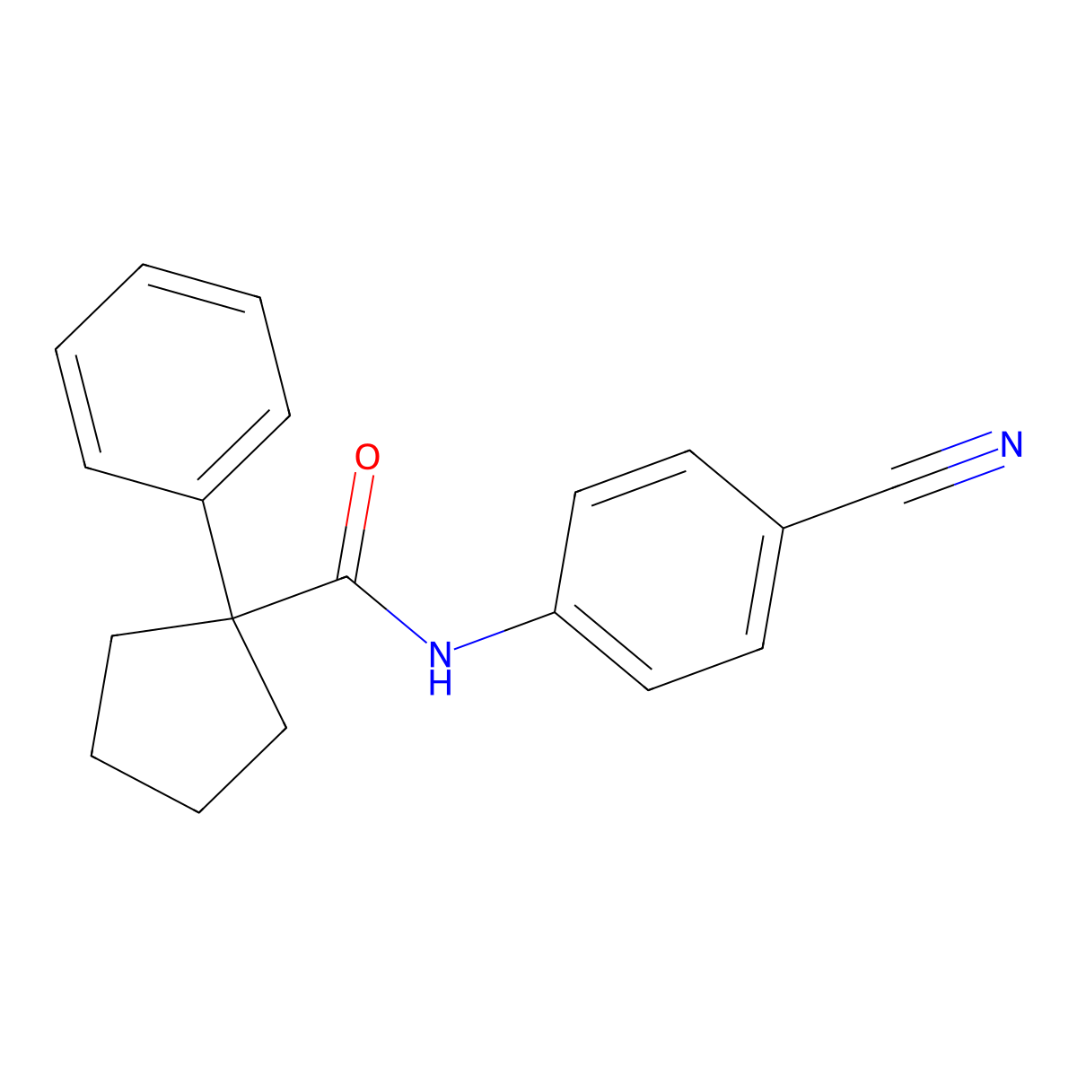 N-(4-cyanophenyl)-1-phenylcyclopentane-1-carboxamide molecular structure, CAS 1024135-93-0