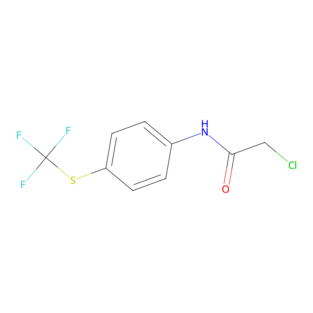 2-Chloro-N-(4-(trifluoromethylthio)phenyl)ethanamide molecular structure, CAS 1024136-80-8