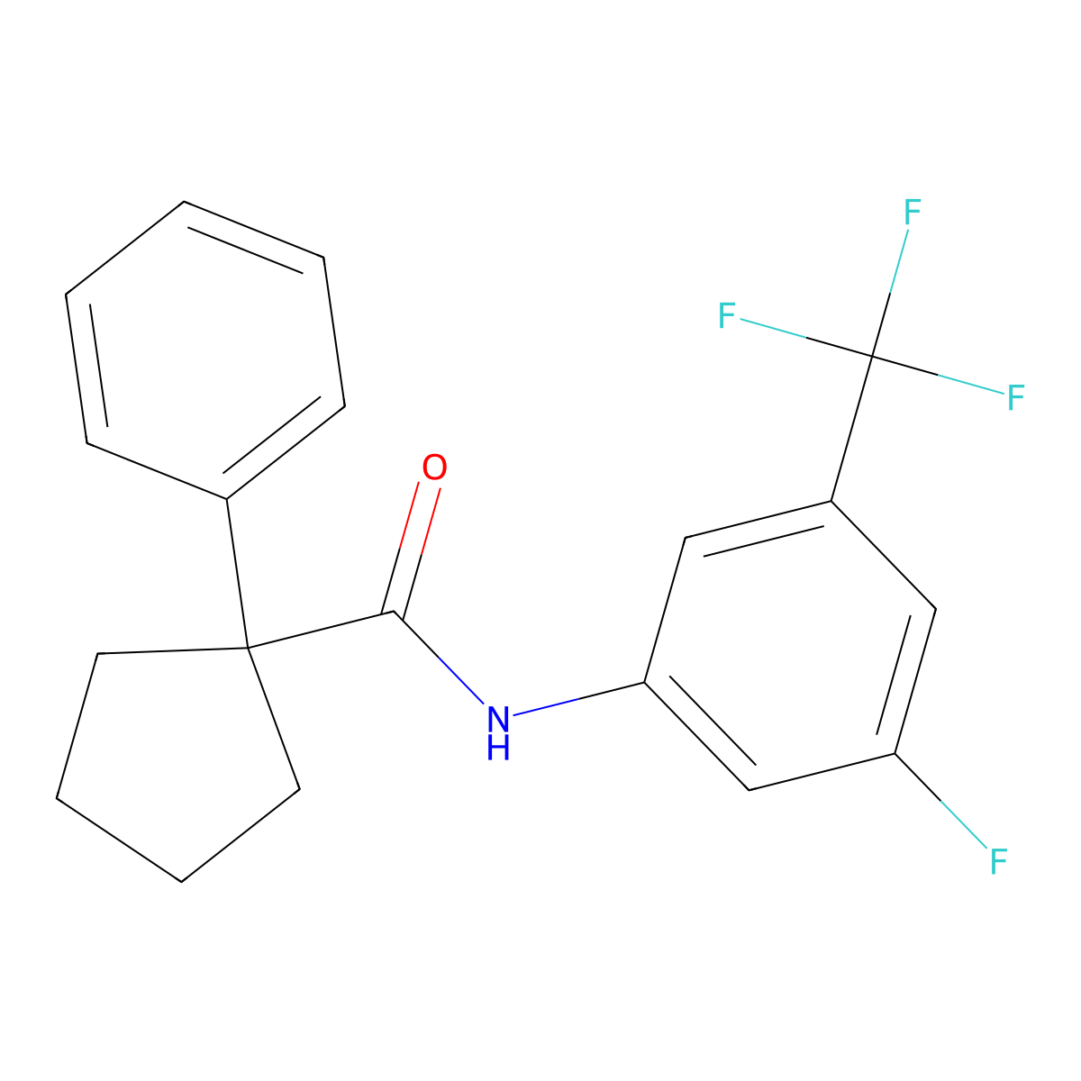 N-[3-fluoro-5-(trifluoromethyl)phenyl]-1-phenylcyclopentane-1-carboxamide molecular structure, CAS 1024136-82-0