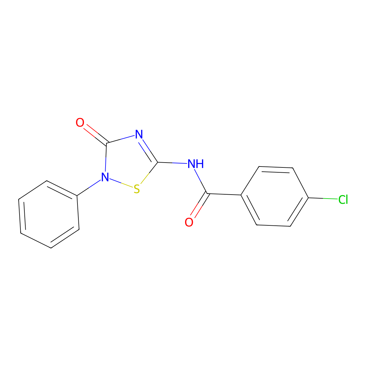 4-chloro-N-(3-oxo-2-phenyl-1,2,4-thiadiazol-5-yl)benzamide molecular structure, CAS 1024140-19-9