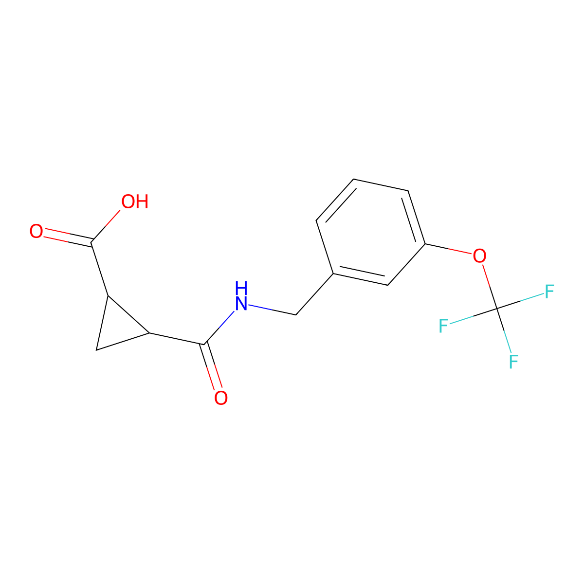 2-(N-((3-(Trifluoromethoxy)phenyl)methyl)carbamoyl)cyclopropanecarboxylic acid molecular structure, CAS 1024144-58-8