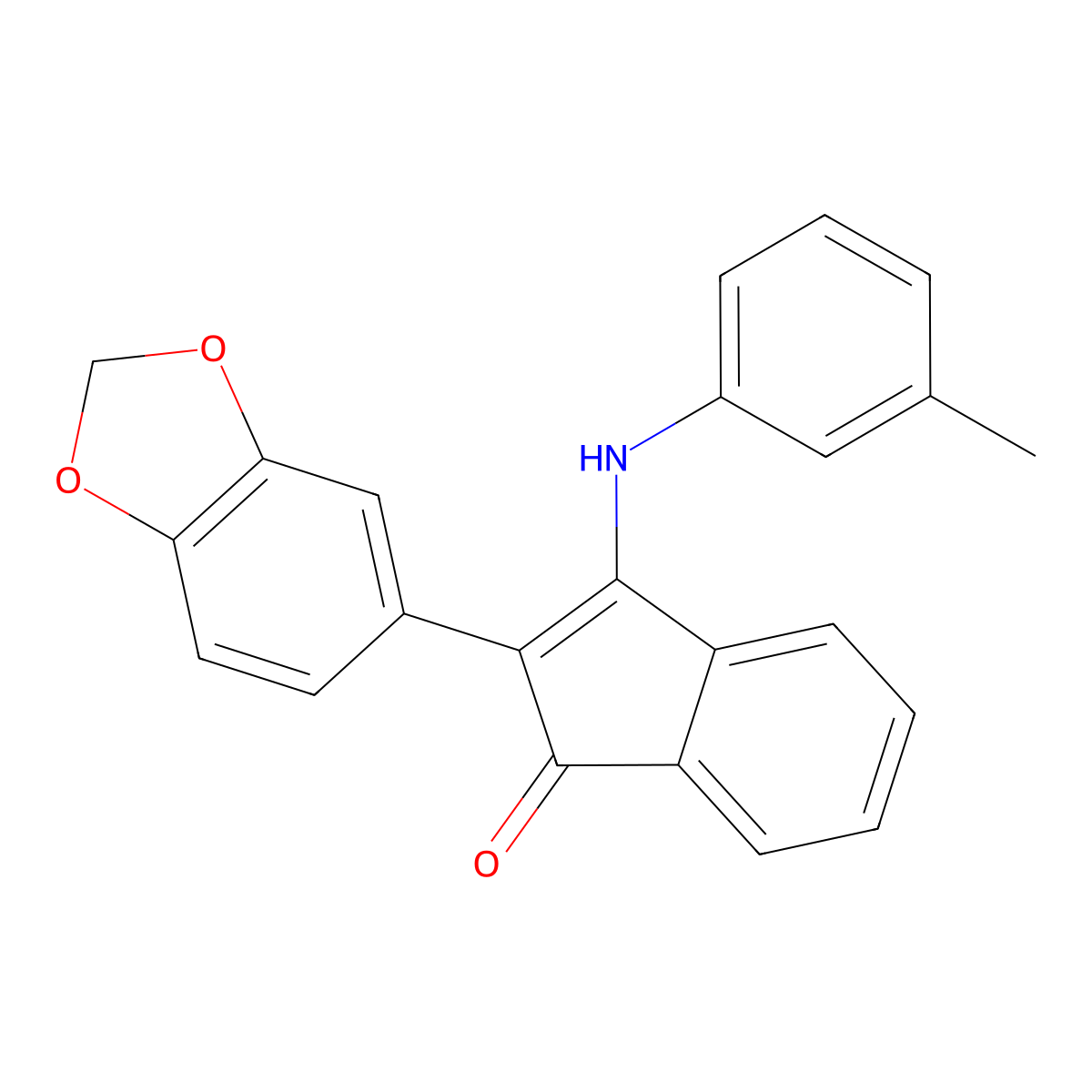 2-(1,3-Benzodioxol-5-yl)-3-(3-methylanilino)inden-1-one molecular structure, CAS 1024146-91-5