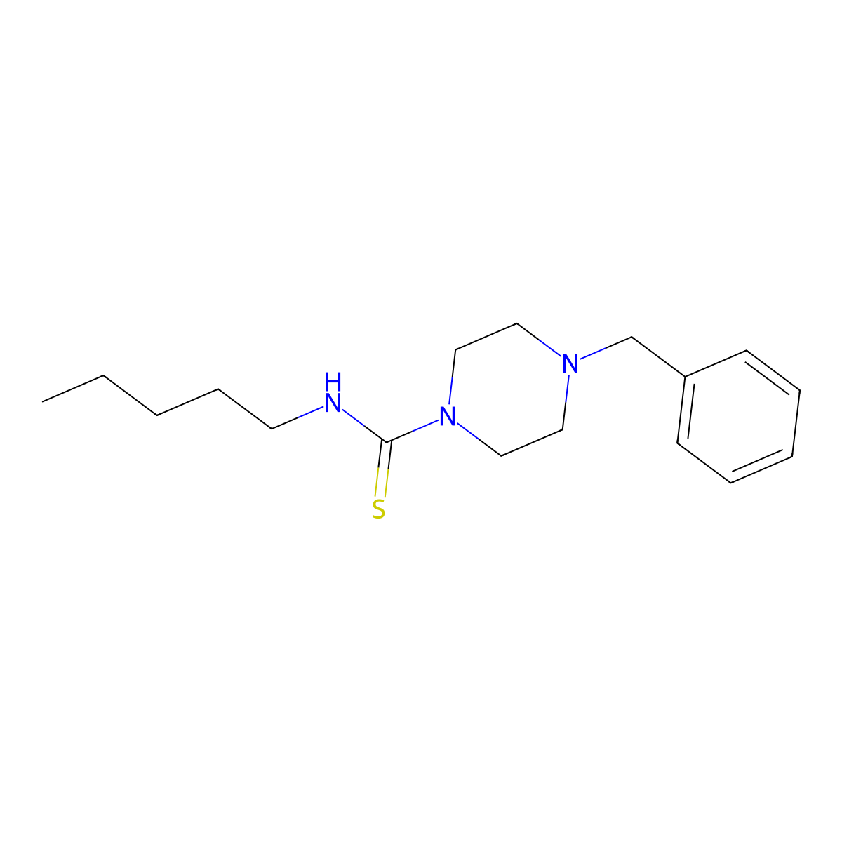 4-benzyl-N-pentylpiperazine-1-carbothioamide molecular structure, CAS 1024147-46-3