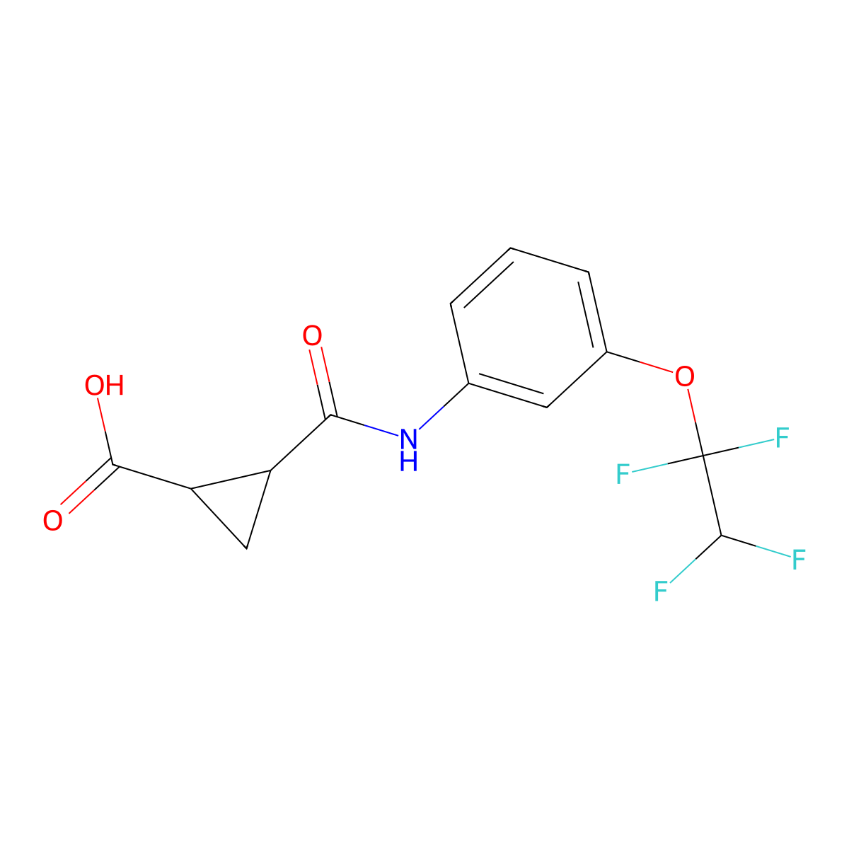 2-{[3-(1,1,2,2-Tetrafluoroethoxy)phenyl]carbamoyl}cyclopropane-1-carboxylic acid molecular structure, CAS 1024151-58-3