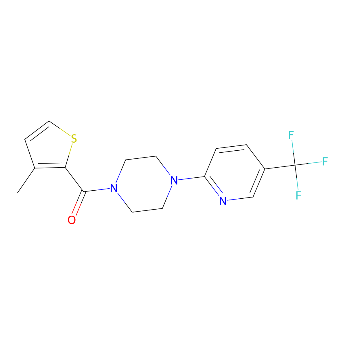 (3-Methylthiophen-2-yl)-[4-[5-(trifluoromethyl)pyridin-2-yl]piperazin-1-yl]methanone molecular structure, CAS 1024151-60-7