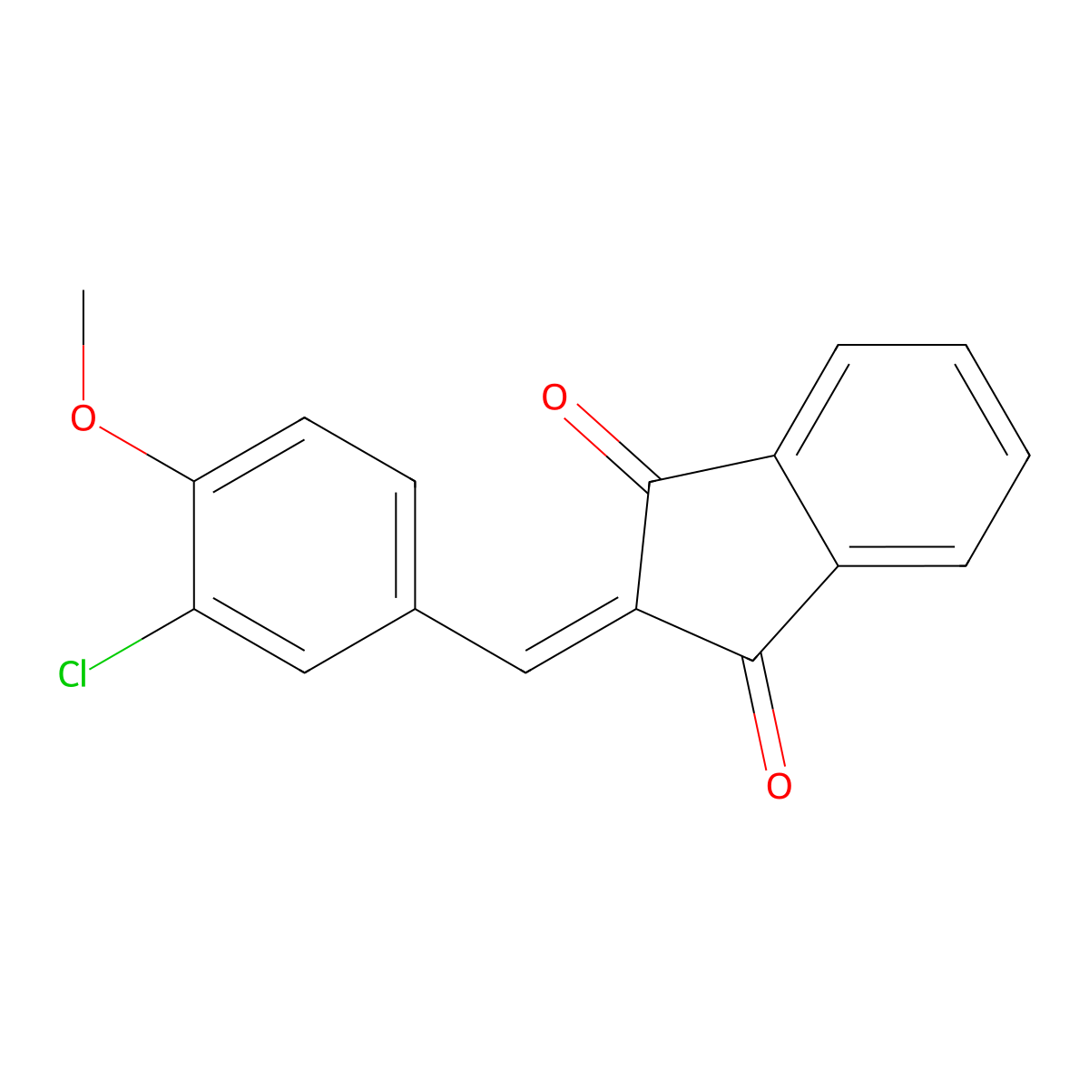 2-((3-Chloro-4-methoxyphenyl)methylene)indane-1,3-dione molecular structure, CAS 1024151-61-8