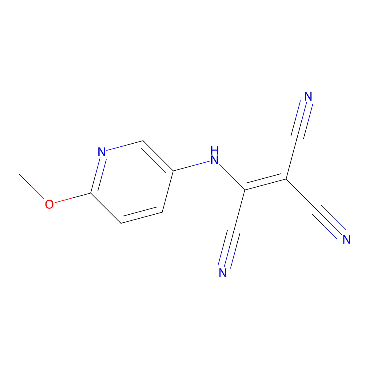 2-((6-Methoxy-3-pyridyl)amino)ethene-1,1,2-tricarbonitrile molecular structure, CAS 1024152-06-4