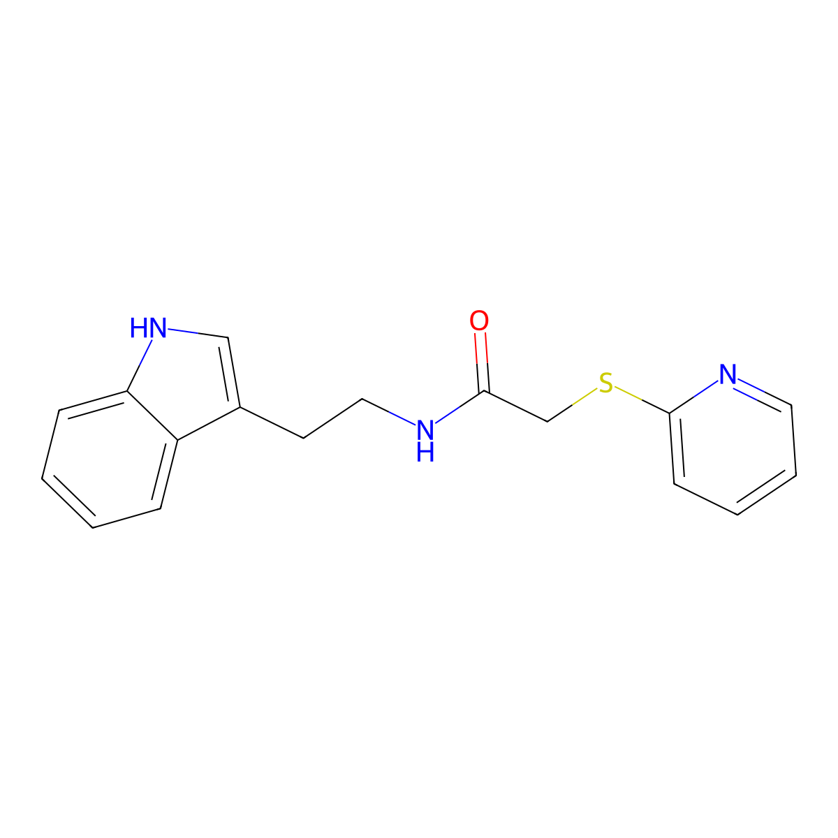 N-[2-(1H-indol-3-yl)ethyl]-2-pyridin-2-ylsulfanylacetamide molecular structure, CAS 1024153-56-7