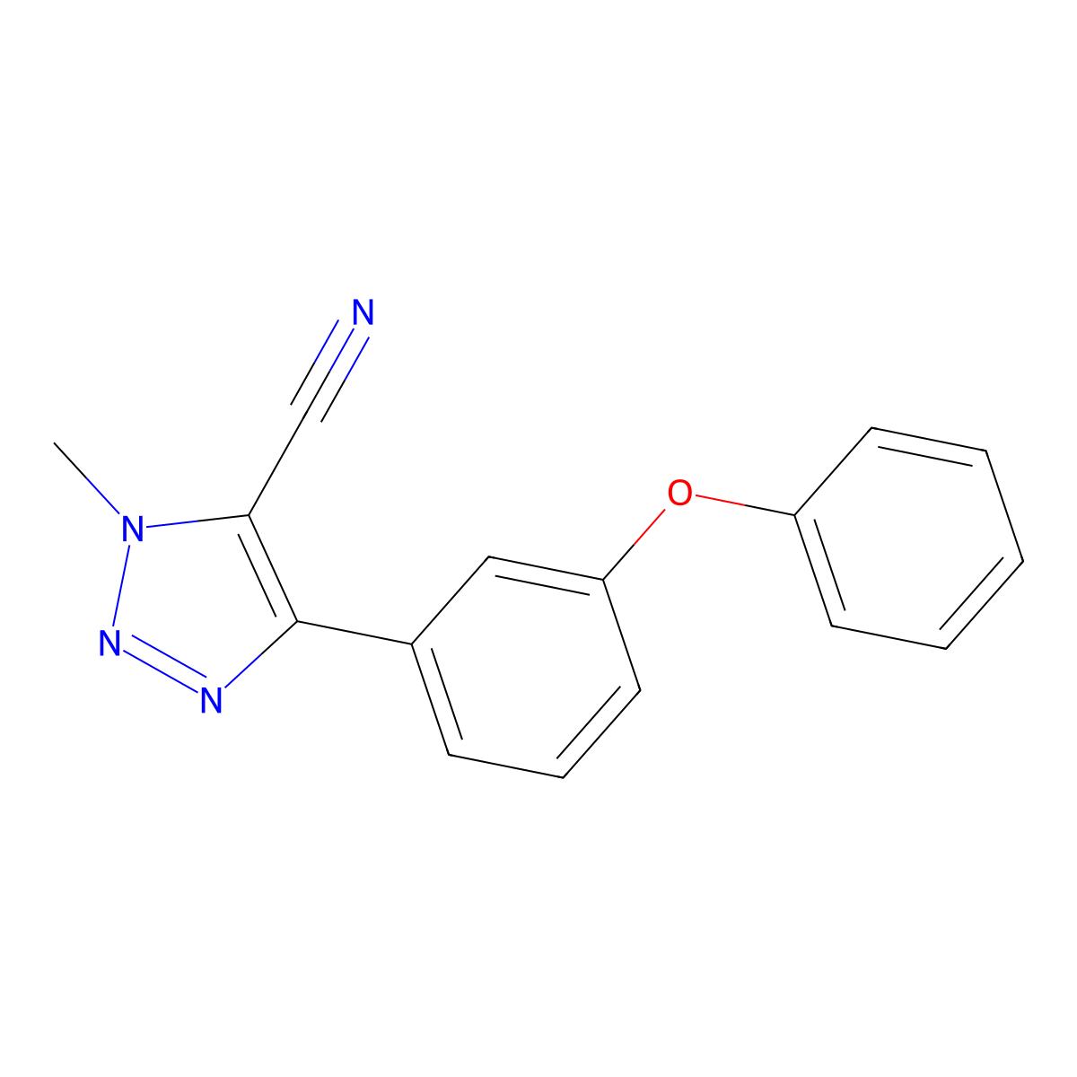 1-Methyl-4-(3-phenoxyphenyl)-1,2,3-triazole-5-carbonitrile molecular structure, CAS 1024154-10-6