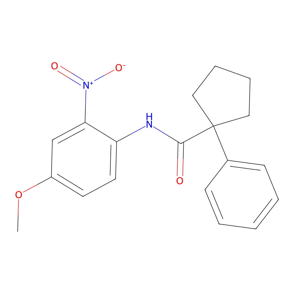 N-(4-methoxy-2-nitrophenyl)-1-phenylcyclopentane-1-carboxamide molecular structure, CAS 1024156-08-8