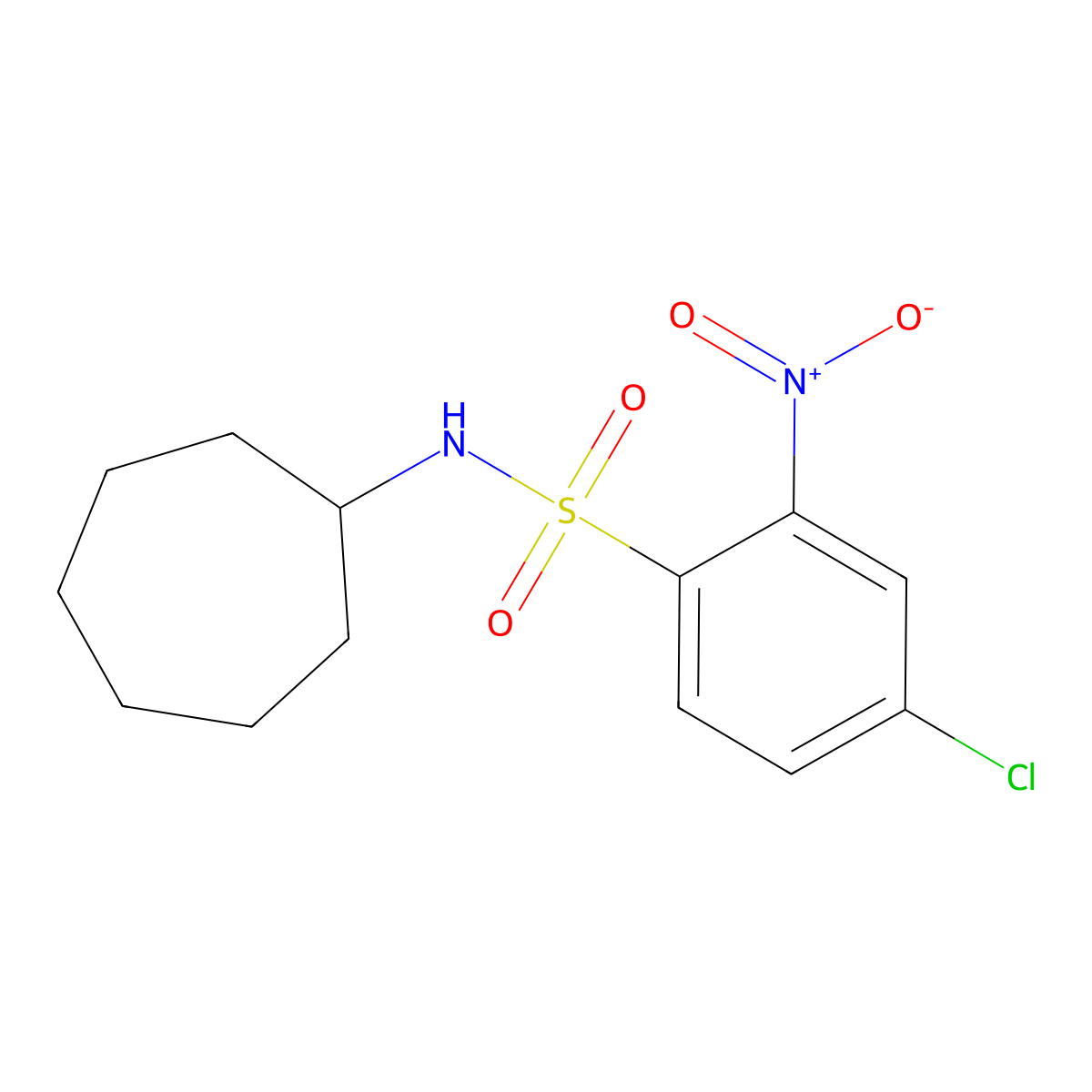 ((4-Chloro-2-nitrophenyl)sulfonyl)cycloheptylamine molecular structure, CAS 1024156-73-7