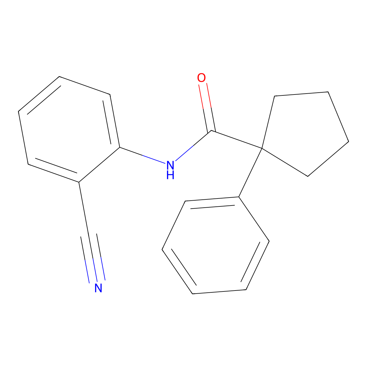 N-(2-cyanophenyl)-1-phenylcyclopentane-1-carboxamide molecular structure, CAS 1024157-39-8
