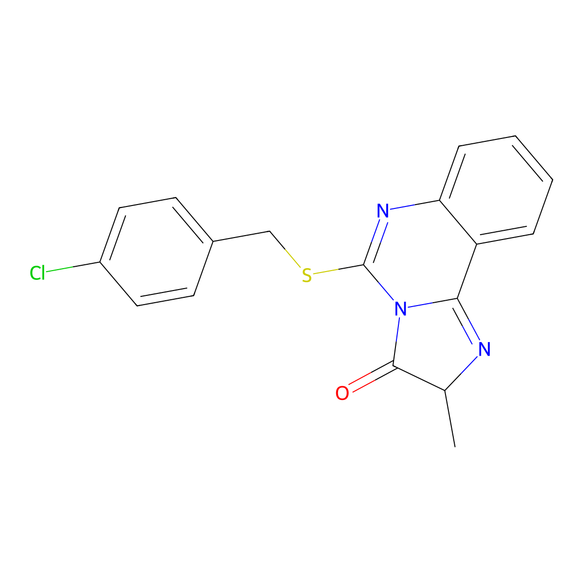 5-{[(4-chlorophenyl)methyl]sulfanyl}-2-methyl-2H,3H-imidazo[1,2-c]quinazolin-3-one molecular structure, CAS 1024157-52-5