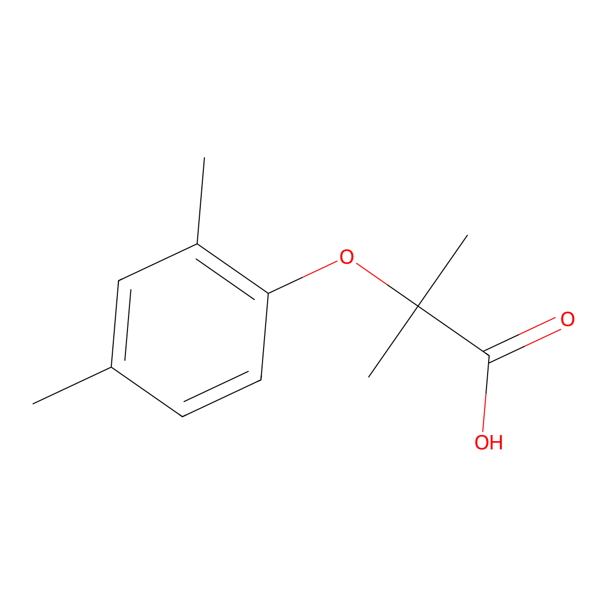 2-(2,4-dimethylphenoxy)-2-methylPropanoic acid molecular structure, CAS 102416-45-5