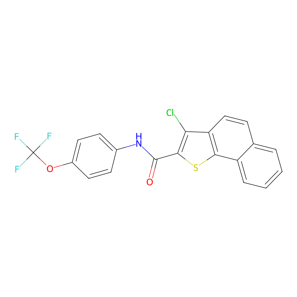 3-chloro-N-[4-(trifluoromethoxy)phenyl]benzo[g][1]benzothiole-2-carboxamide molecular structure, CAS 1024164-16-6