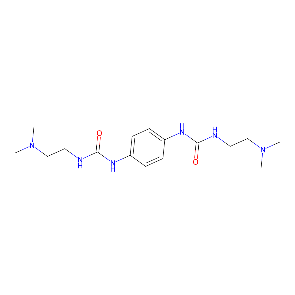 ((2-(Dimethylamino)ethyl)amino)-N-(4-(((2-(dimethylamino)ethyl)amino)carbonylamino)phenyl)formamide molecular structure, CAS 1024164-18-8