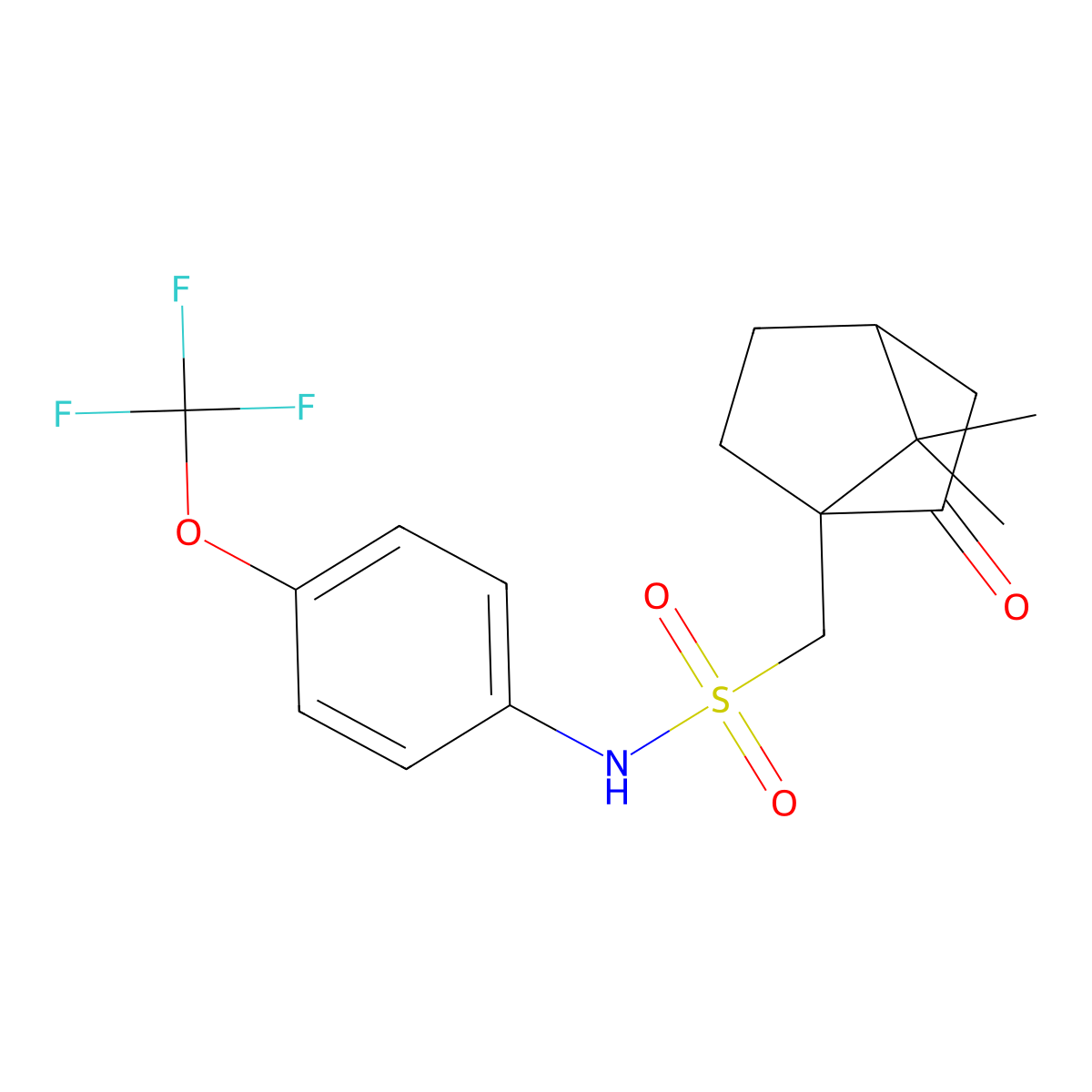 7,7-Dimethyl-1-((((4-(trifluoromethoxy)phenyl)amino)sulfonyl)methyl)bicyclo[2.2.1]heptan-2-one molecular structure, CAS 1024169-38-7