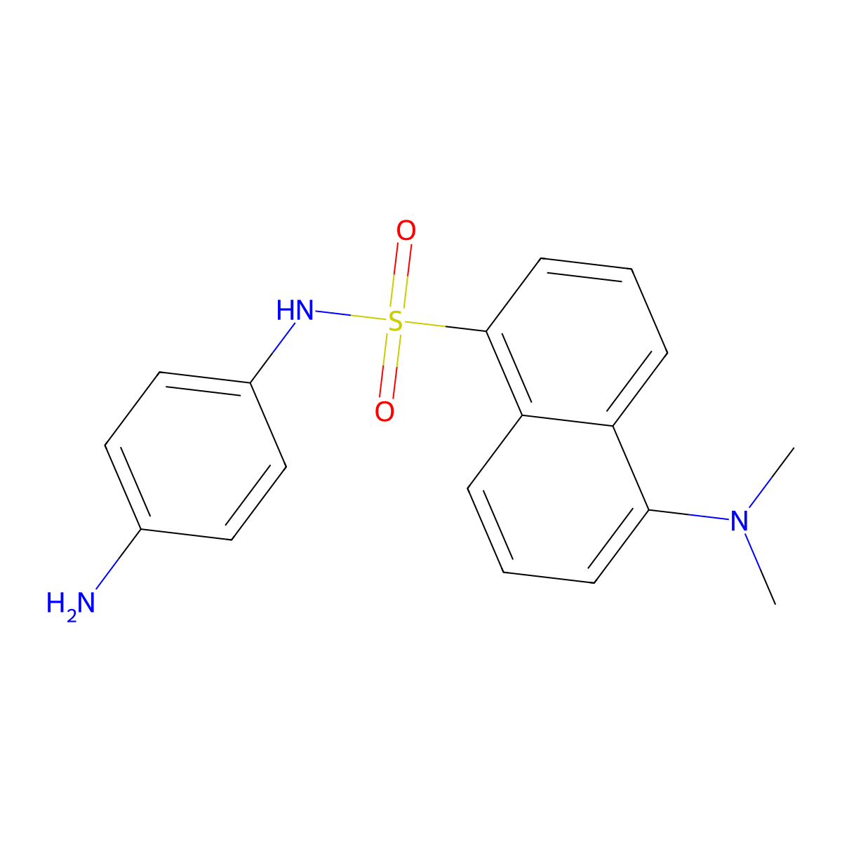 N-(4-aminophenyl)-5-(dimethylamino)naphthalene-1-sulfonamide molecular structure, CAS 102417-93-6