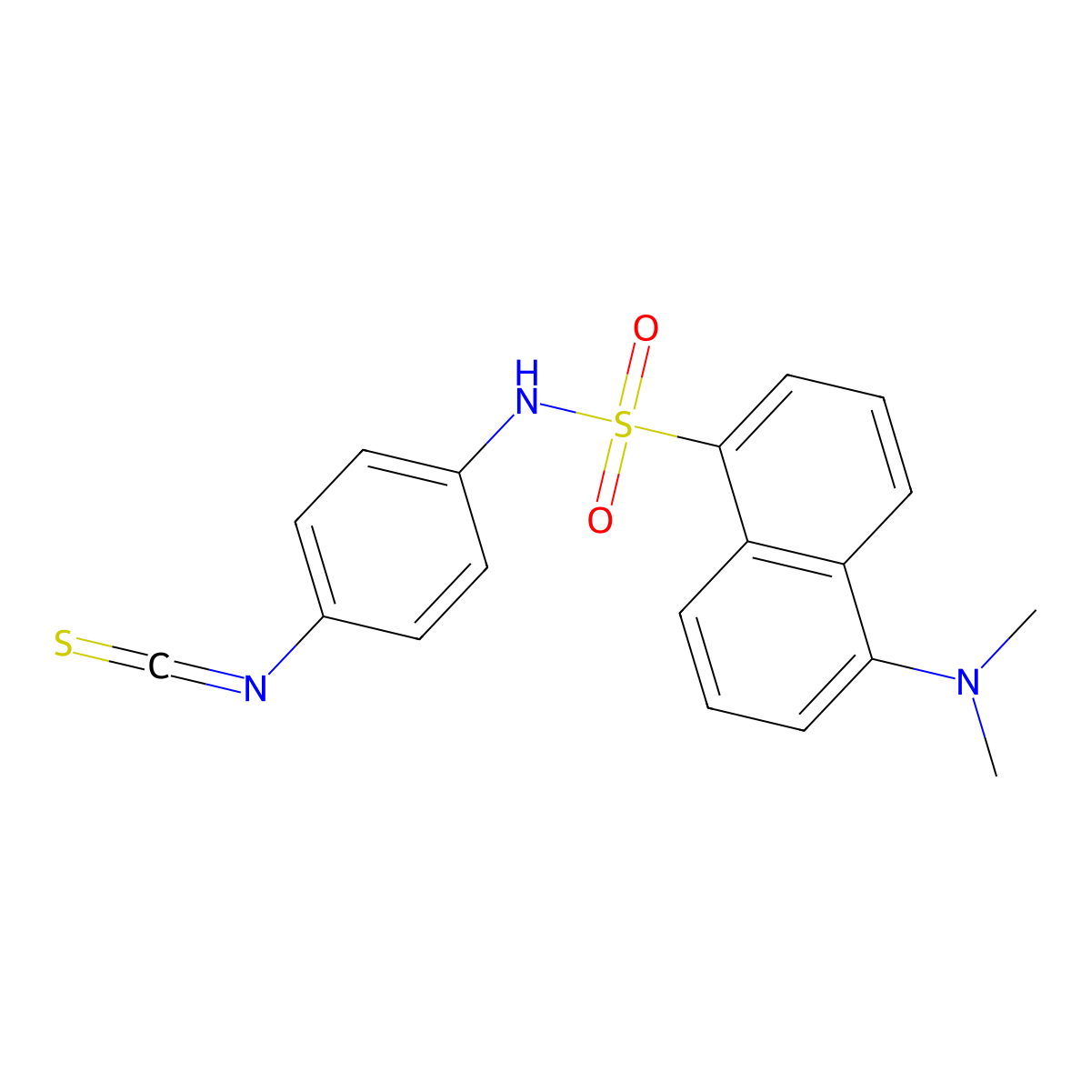 4-(N-1-Dimethylaminonaphthalene-5-sulfonylamino)phenyl isothiocyanate molecular structure, CAS 102417-94-7