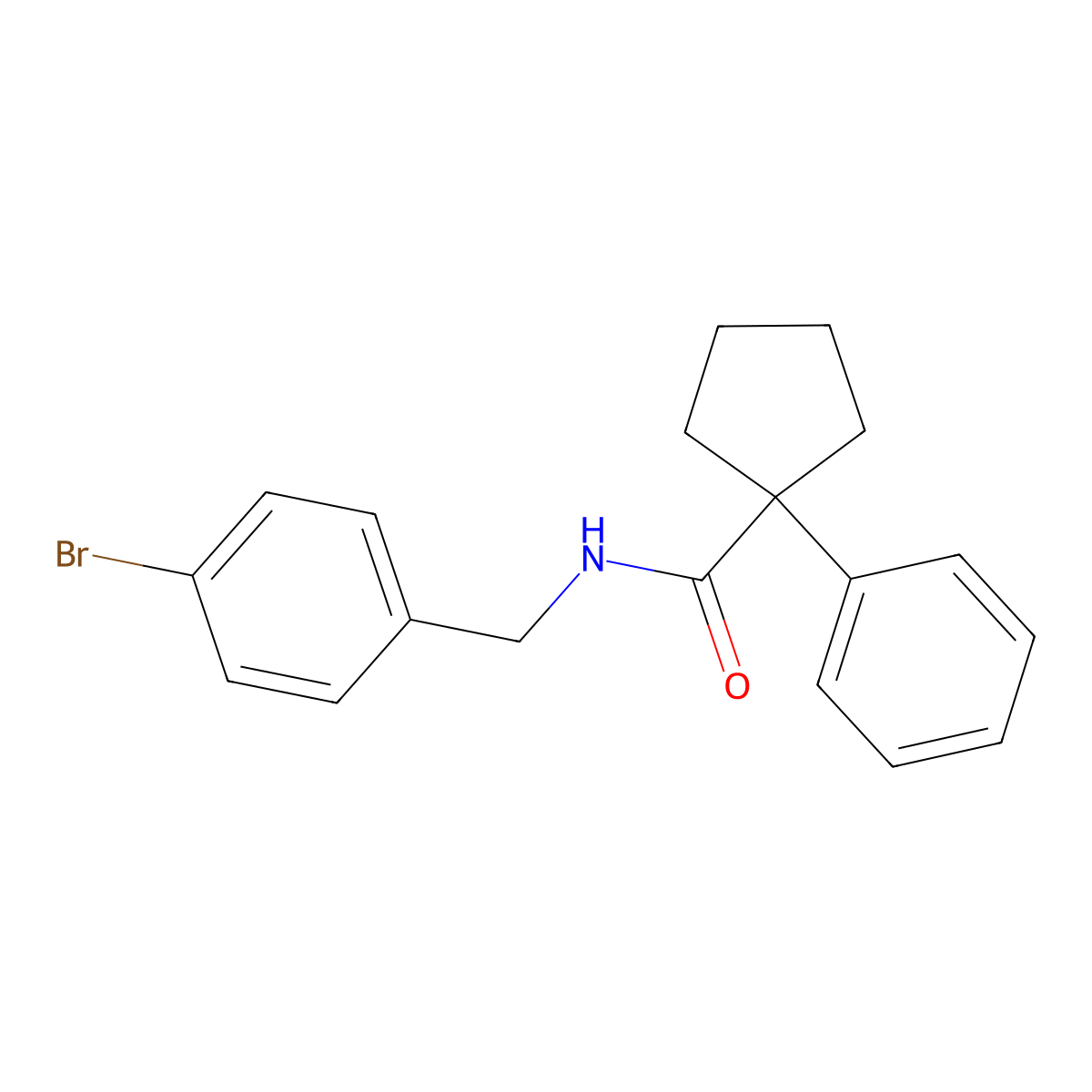 N-[(4-bromophenyl)methyl]-1-phenylcyclopentane-1-carboxamide molecular structure, CAS 1024173-69-0