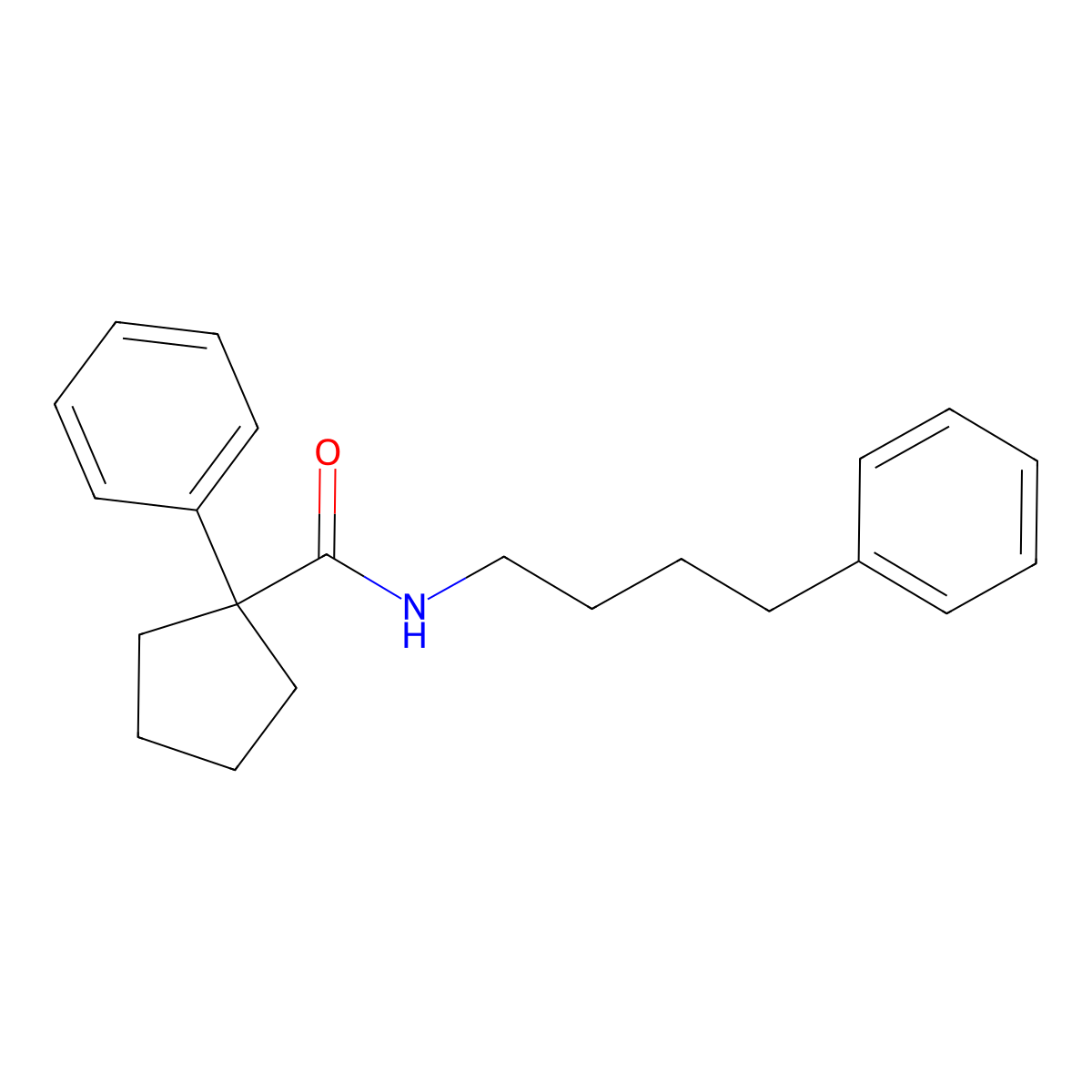 1-phenyl-N-(4-phenylbutyl)cyclopentane-1-carboxamide molecular structure, CAS 1024177-78-3