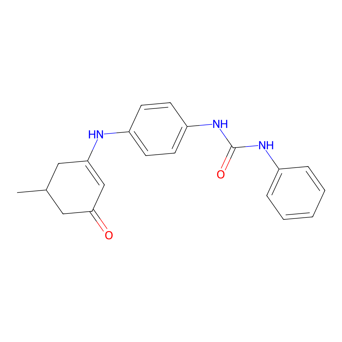 3-{4-[(5-Methyl-3-oxocyclohex-1-en-1-yl)amino]phenyl}-1-phenylurea molecular structure, CAS 1024179-19-8