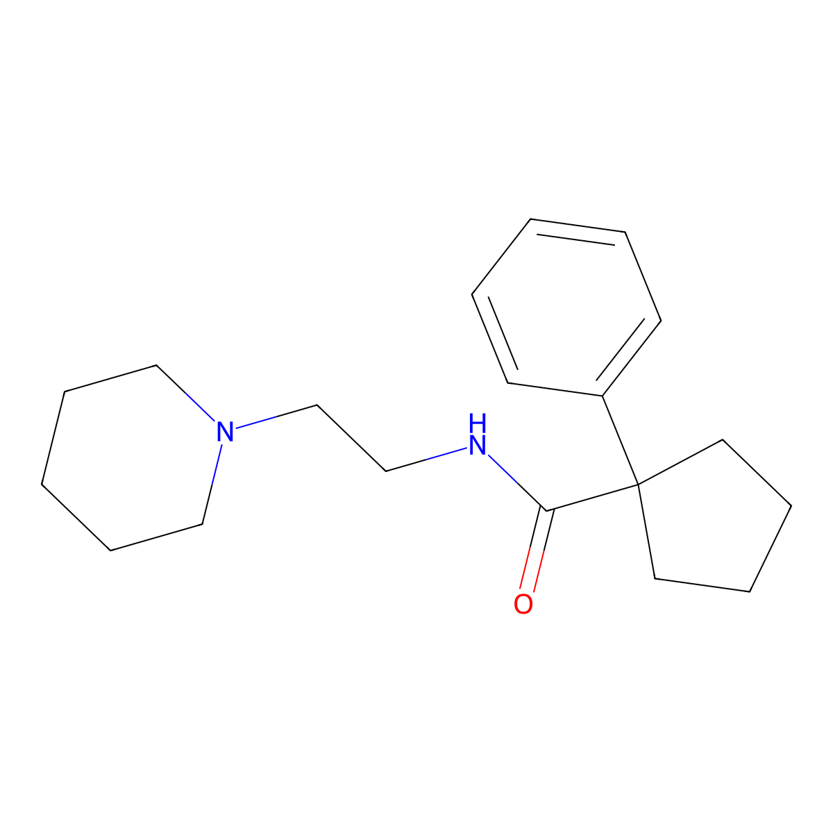 (Phenylcyclopentyl)-N-(2-piperidylethyl)formamide molecular structure, CAS 1024183-04-7