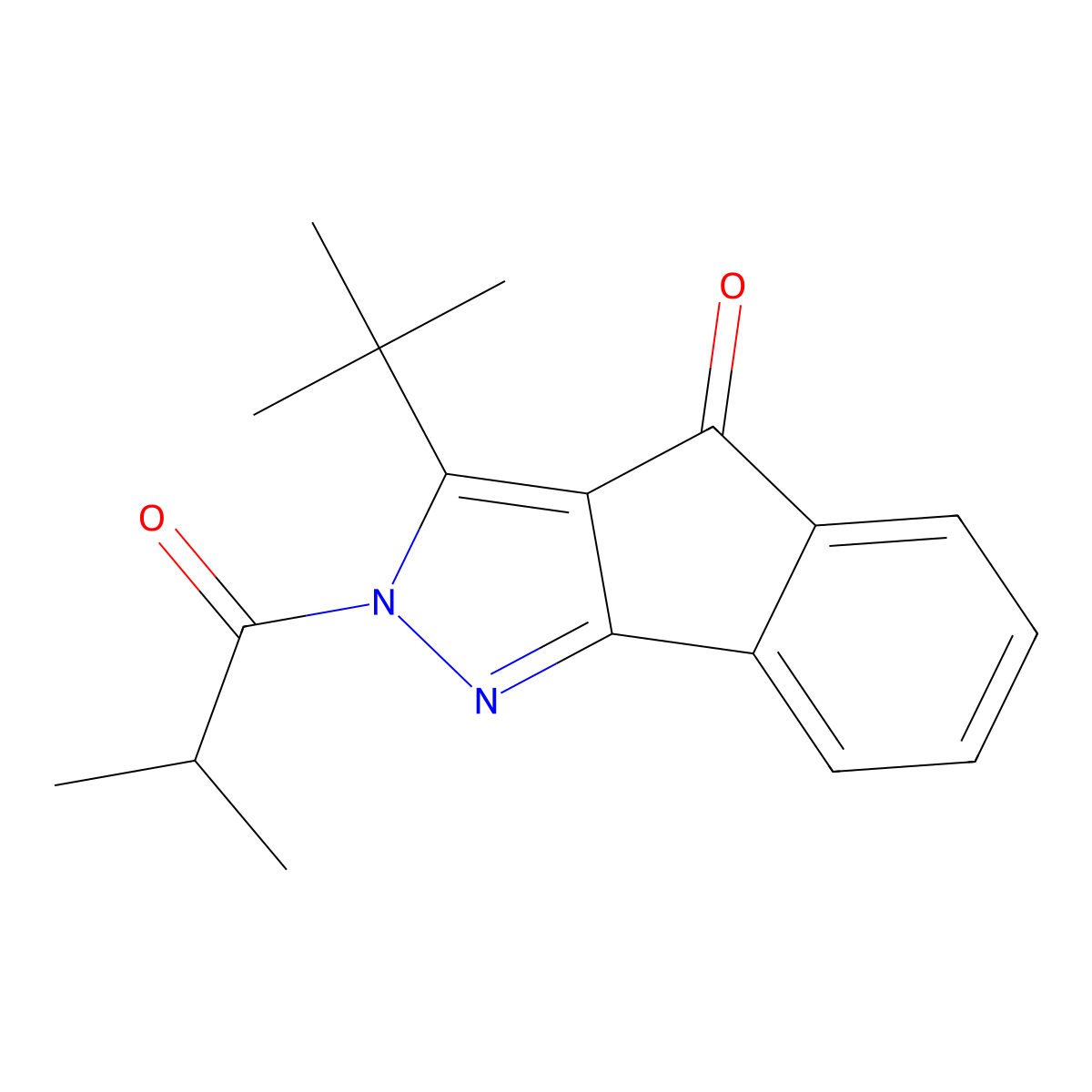 3-(Tert-butyl)-2-(2-methylpropanoyl)indeno[3,2-C]pyrazol-4-one molecular structure, CAS 1024183-78-5