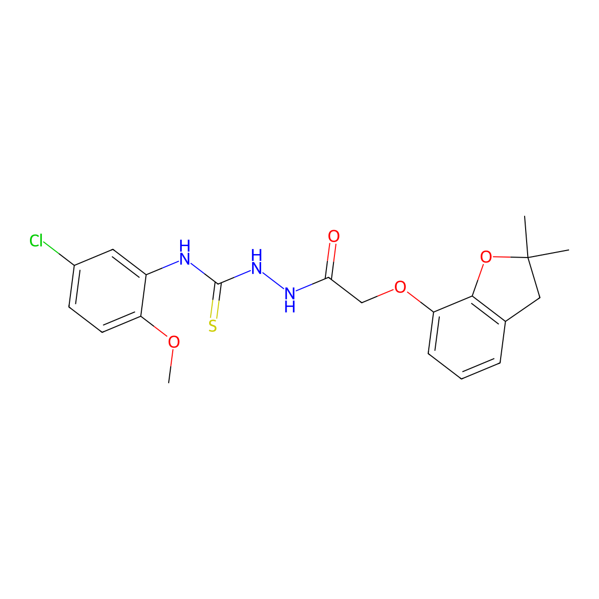 1-(5-chloro-2-methoxyphenyl)-3-[[2-[(2,2-dimethyl-3H-1-benzofuran-7-yl)oxy]acetyl]amino]thiourea molecular structure, CAS 1024183-79-6