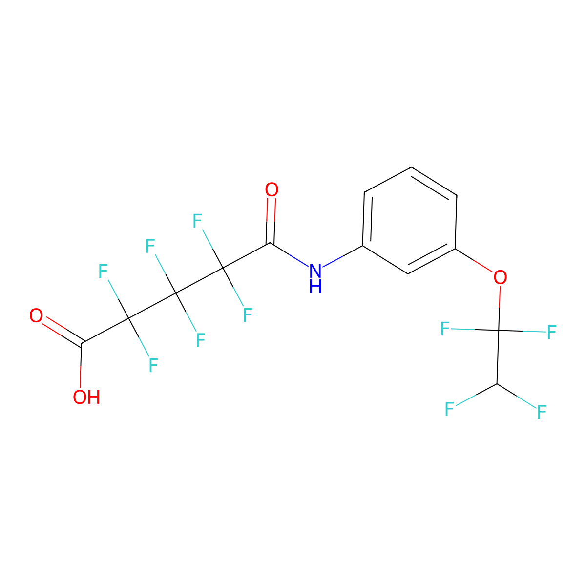 2,2,3,3,4,4-Hexafluoro-4-(N-(3-(1,1,2,2-tetrafluoroethoxy)phenyl)carbamoyl)butanoic acid molecular structure, CAS 1024184-05-1