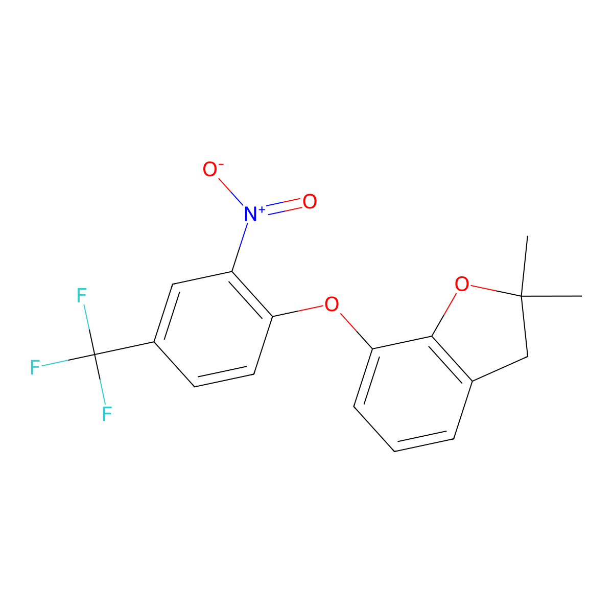 2,2-Dimethyl-7-[2-nitro-4-(trifluoromethyl)phenoxy]-2,3-dihydro-1-benzofuran molecular structure, CAS 1024184-09-5