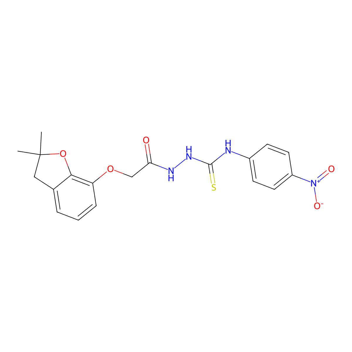 1-[[2-[(2,2-dimethyl-3H-1-benzofuran-7-yl)oxy]acetyl]amino]-3-(4-nitrophenyl)thiourea molecular structure, CAS 1024193-20-1