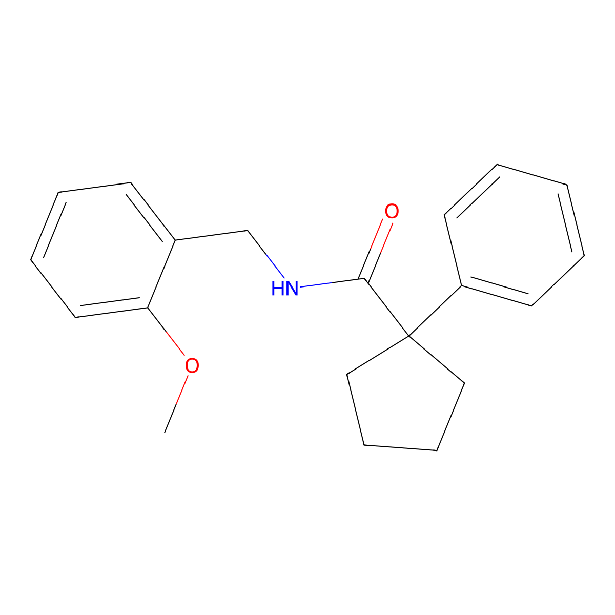 N-[(2-methoxyphenyl)methyl]-1-phenylcyclopentane-1-carboxamide molecular structure, CAS 1024193-21-2