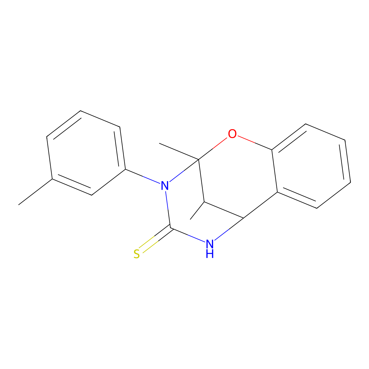 2,11-dimethyl-3-(3-methylphenyl)-2,3,5,6-tetrahydro-4H-2,6-methano-1,3,5-benzoxadiazocine-4-thione molecular structure, CAS 1024193-56-3
