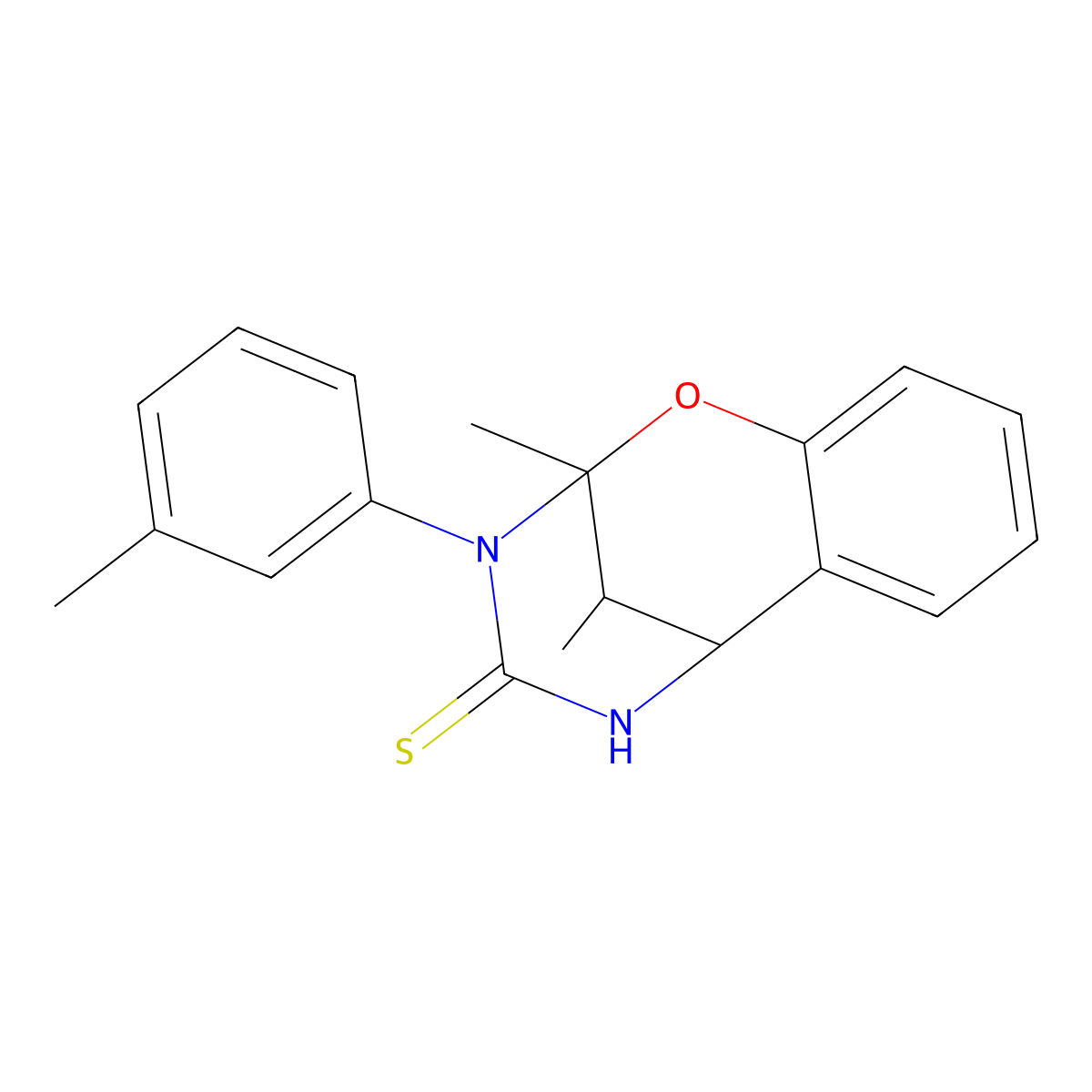 2,11-dimethyl-3-(3-methylphenyl)-2,3,5,6-tetrahydro-4H-2,6-methano-1,3,5-benzoxadiazocine-4-thione molecular structure, CAS 1024193-56-3